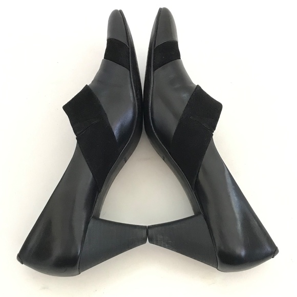 JOY CHEN Leather Heels Pointed Toe Black Leather Pumps Women’s Size 9 - Picture 11 of 16